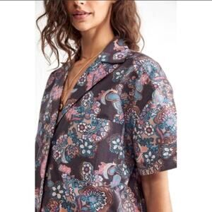 Free People Multicolor Paisley Button Down Shirt